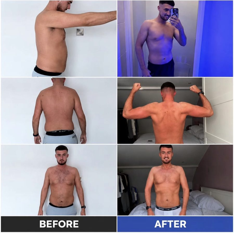 Karl's before and after from three angles